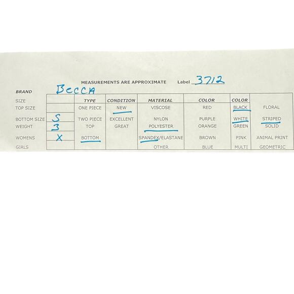 NWT Becca Women's White And Black Polyester Striped Bikini Swim Bottom Size S - Picture 6 of 6